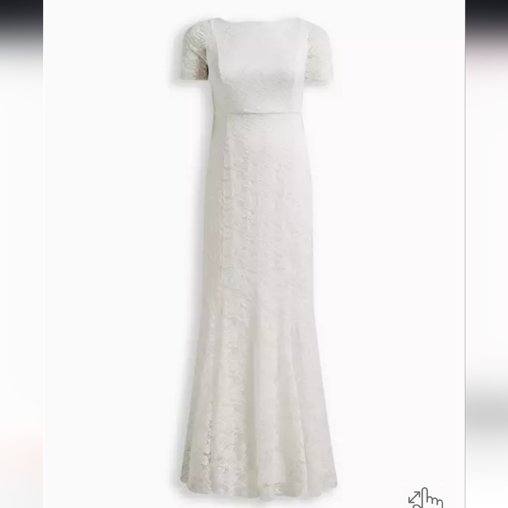 Elegant White Lace Fit And Flare Wedding Dress